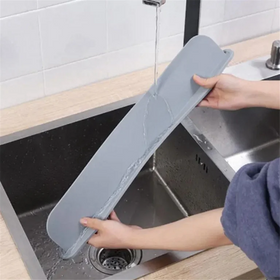 3-Piece Premium Silicon Sink Splash Guard With Suction Cups / 16 Inch Strong Suction Kitchen Sink Water Splash Guard